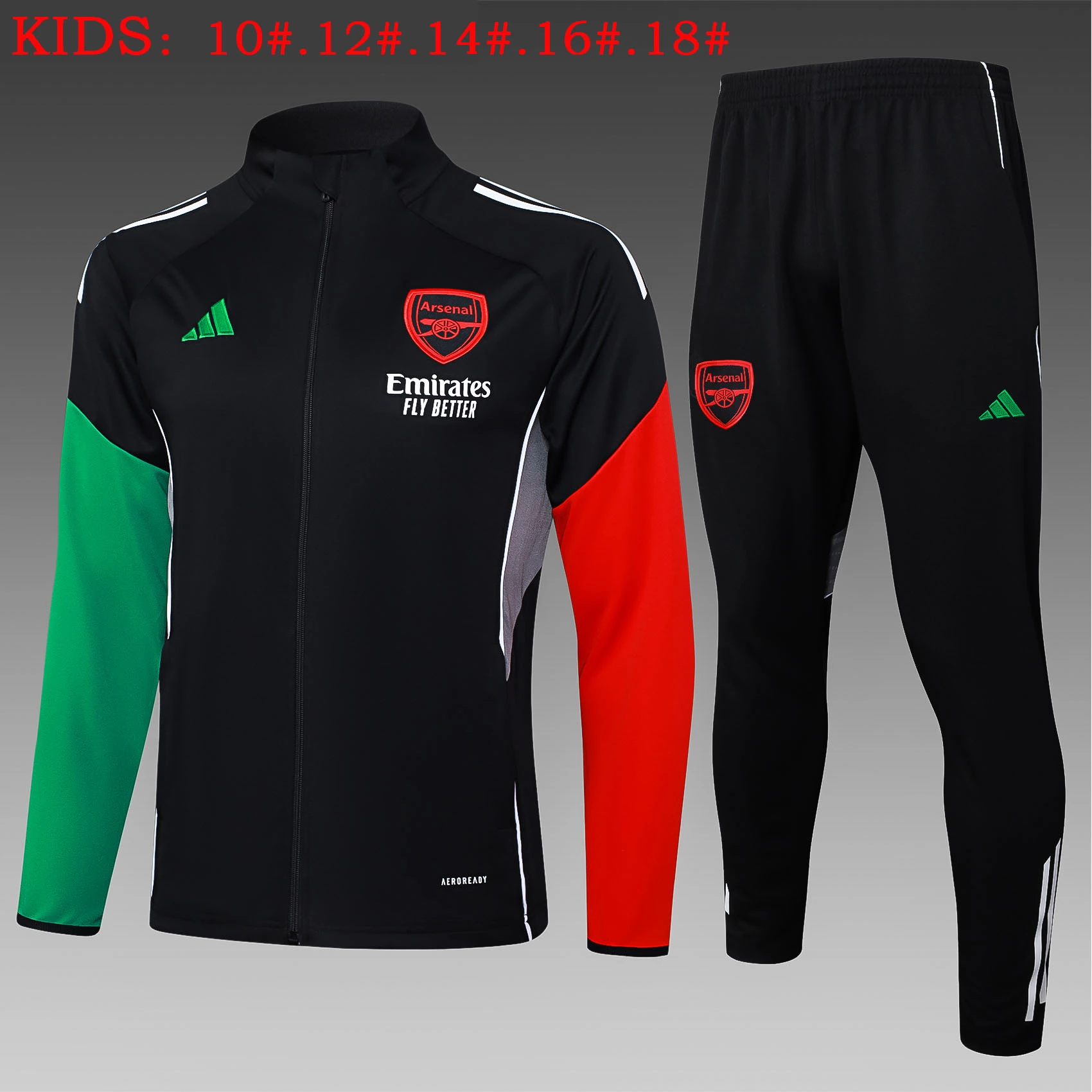 Kids Arsenal Training Kit (Jacket+Pants) Black 2025/26