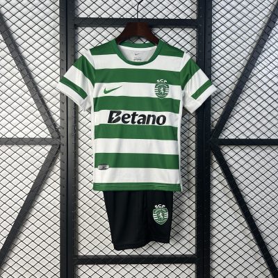 Sporting CP Soccer Jersey Home Kids Kit Jersey+Shorts 2025/26
