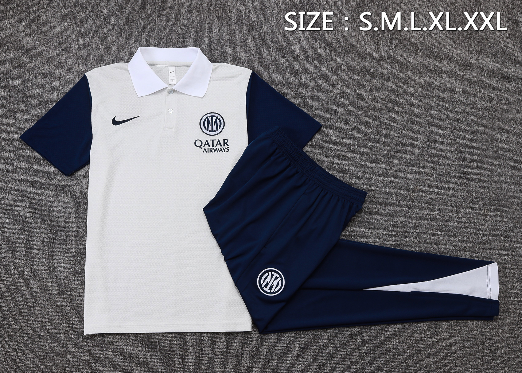Inter Milan Training Kit (Polo+Pants) Off-White 2025/26 - Image 5