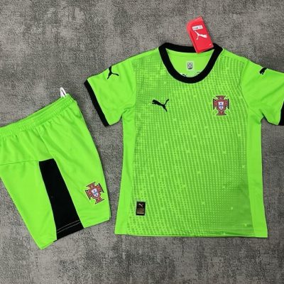 Portugal Goalkeeper Football Uniform Kids Kit Jersey+Shorts 2025