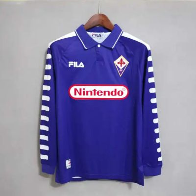 Fiorentina Retro Soccer Jersey Home Long Sleeve Custom Shirt 1998/99