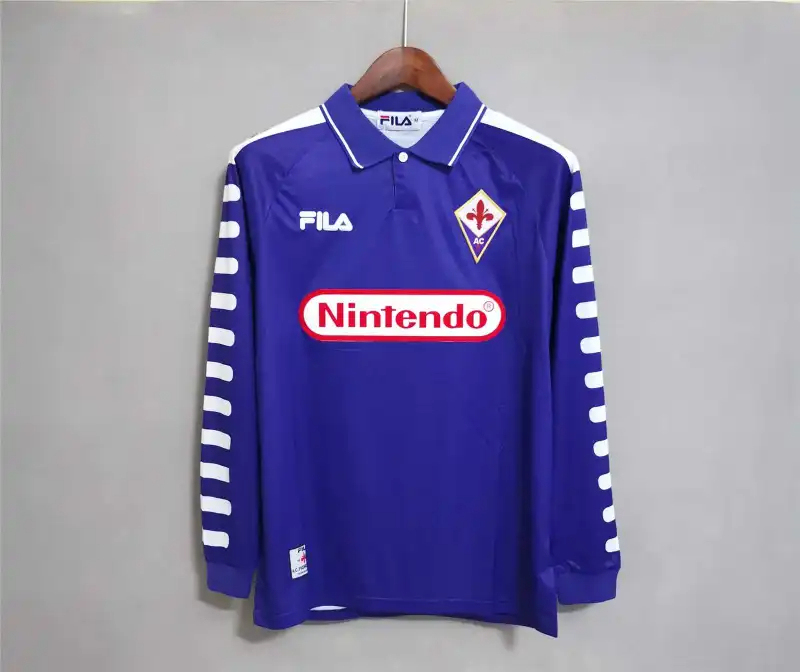 Fiorentina Retro Soccer Jersey Home Long Sleeve Custom Shirt 1998/99