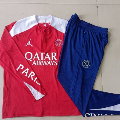 Alternative view of Kids PSG Training Kit (Sweatshirt+Pants) Red 2025/26 - Player Version