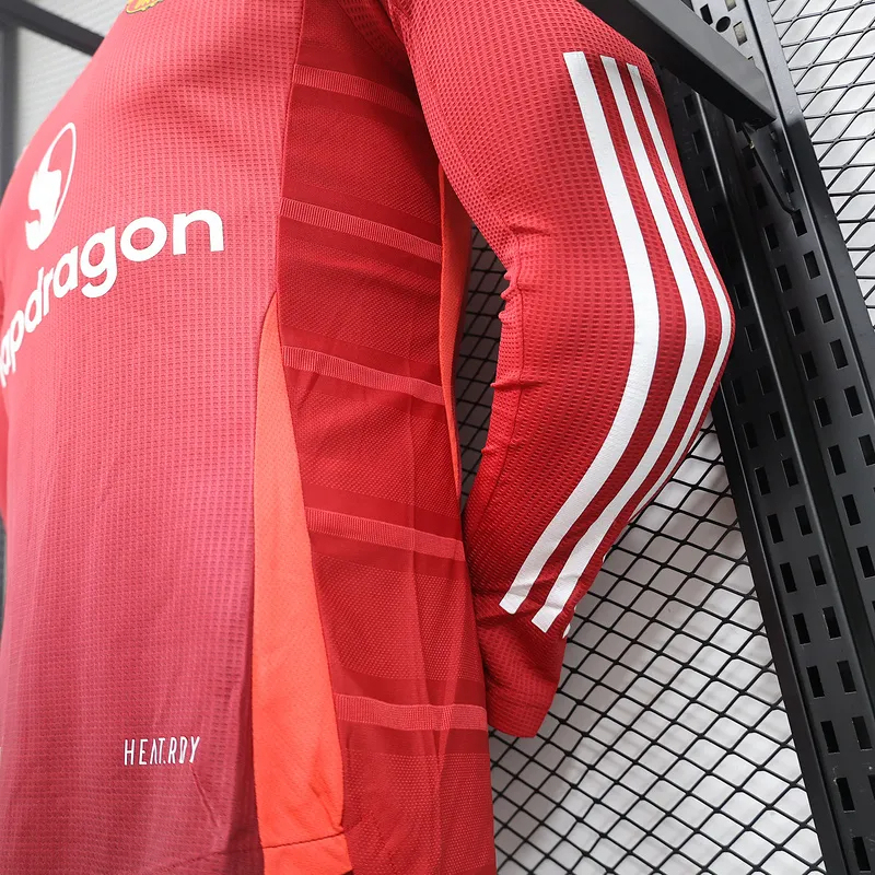 Manchester United Home Long Sleeve Football Jersey Shirt 2024/25 - Image 5