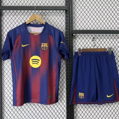 Barcelona Home Soccer Kids Kit Jersey+Shorts 2025/26