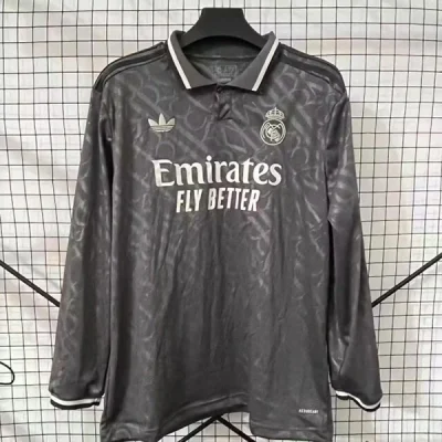 Real Madrid Soccer Jersey Third Away Custom Shirt Long Sleeve 2024/25