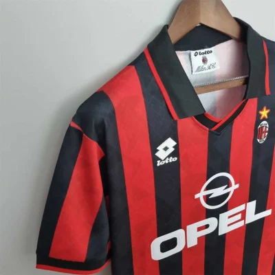 Alternative view of AC Milan Retro Soccer Jersey Home Custom Shirt 1995/96