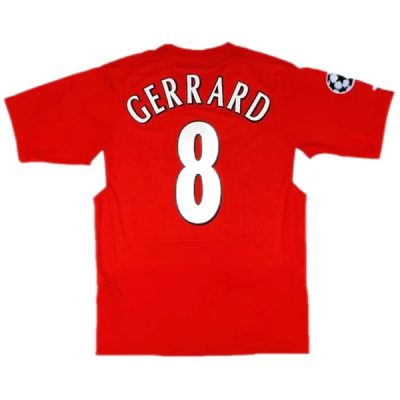 Gerrard #8 Liverpool Retro Football Jersey Home UCL Final Shirt 2004/05