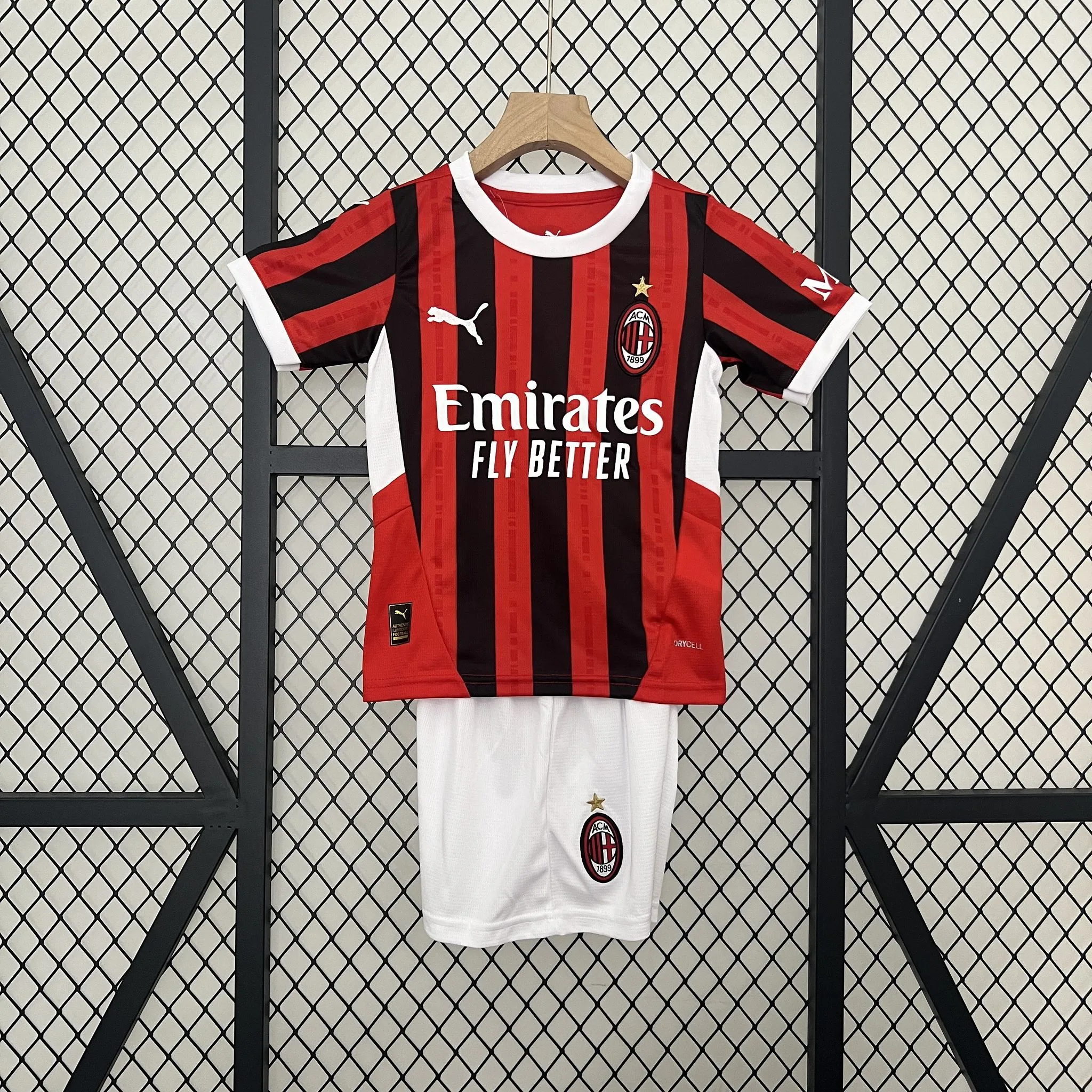 AC Milan Soccer Jersey Home Kids Kit Jersey+Shorts 2024/25