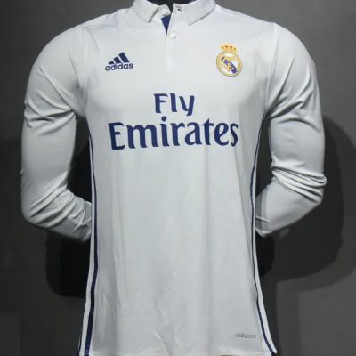Real Madrid Retro Jersey Home Long Sleeve Soccer Shirt 2016/17