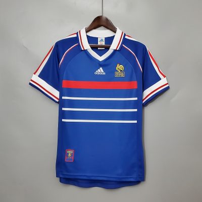 France Retro Soccer Jersey Home Custom Shirt 1998
