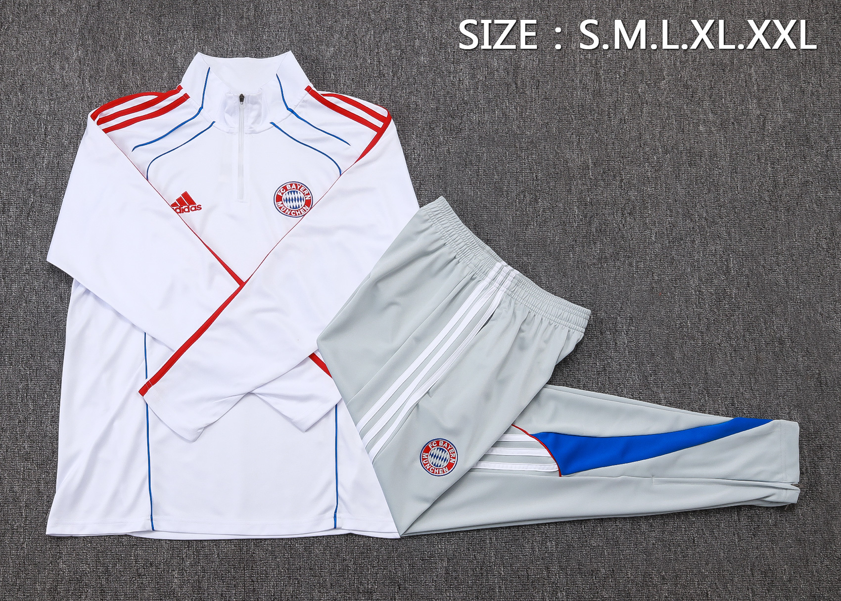 Bayern Munich Training Kit (Sweatshirt+Pants) White 2025/26 - Image 4