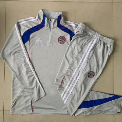 Kids Bayern Munich Training Kit (Sweatshirt+Pants) Light Grey 2025/26