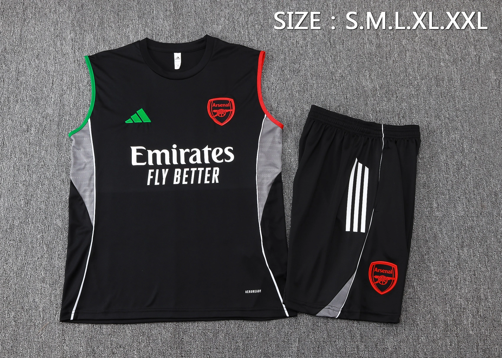 Arsenal Sleeveless Training Kit Black 2025/26 - Image 2