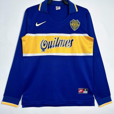 Boca Juniors Retro Soccer Jersey Home Long Sleeve Custom Shirt 1996/97