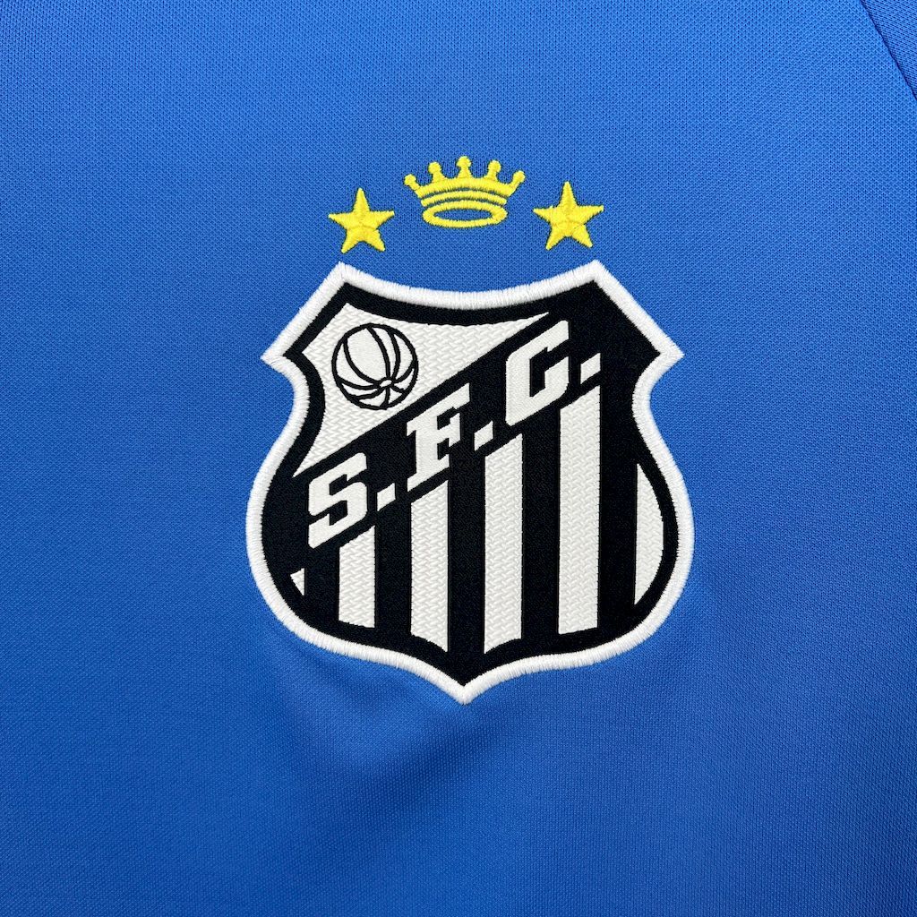 Santos FC Soccer Jersey Blue Goalkeeper Custom Shirt 2025 - Image 4