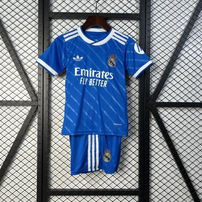 Real Madrid Soccer Jersey Third Away Kids Kit Jersey+Shorts 2025/26