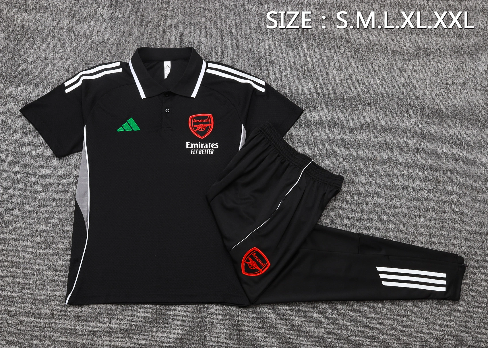 Arsenal Training Kit (Polo+Pants) Black 2025/26 - Image 4