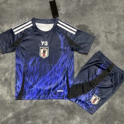 Japan X Y-3 Soccer Jersey Home Kids Kit Jersey+Shorts 2024-25