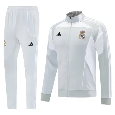 Real Madrid Training Kit (Jacket+Pants) White&Grey 2025/26