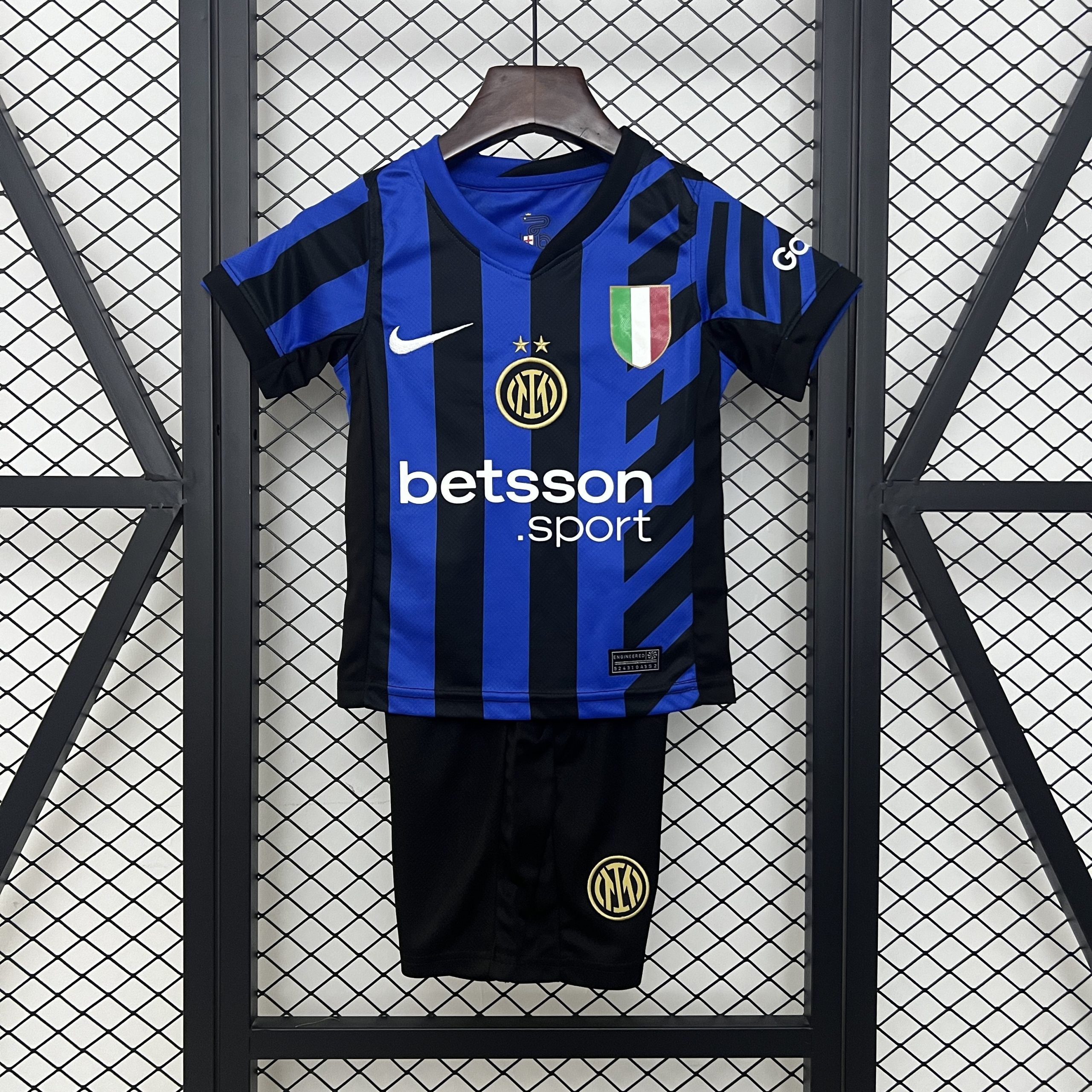 Inter Milan Soccer Jersey Home Kids Kit Jerseys+Shorts 2024/25