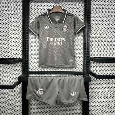 Real Madrid Soccer Jersey Third Away Kids Kit Jersey+Shorts 2024/25