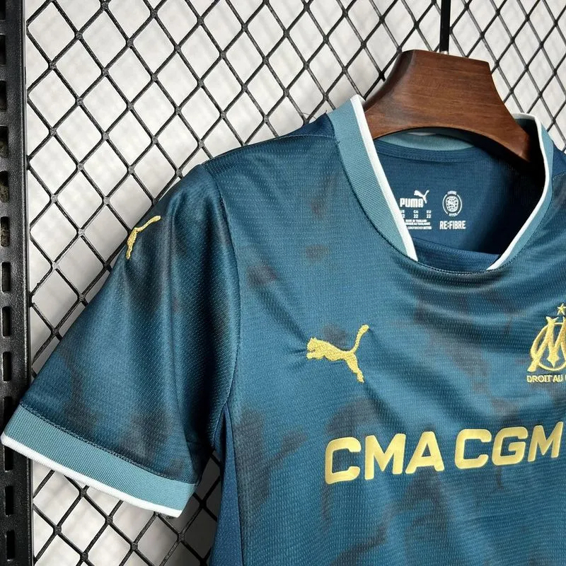 Marseille Soccer Jersey Away Kids Kit Jerseys+Shorts 2024/25 - Image 4