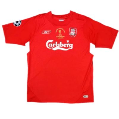 Alternative view of Gerrard #8 Liverpool Retro Football Jersey Home UCL Final Shirt 2004/05