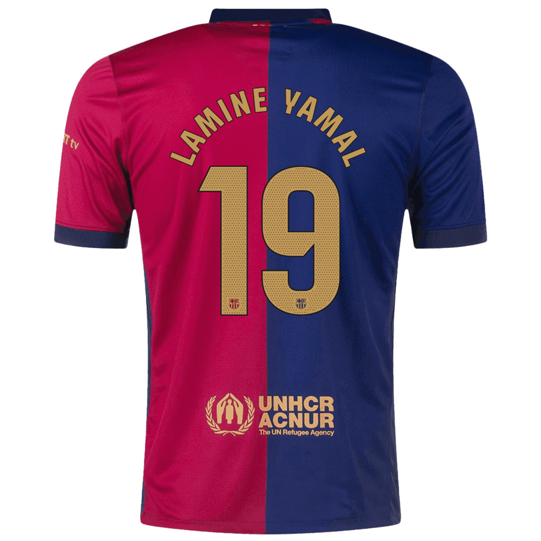 LAMINE YAMAL #19 Barcelona Home Soccer Jersey 2024/25 - Spotify Logo Without Text - Image 2