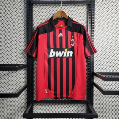 AC Milan Retro Soccer Jersey Home Custom Shirt 2007/08