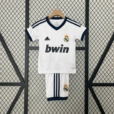 Real Madrid Retro Jersey Home Kids Kit Jersey+Shorts 2012/13