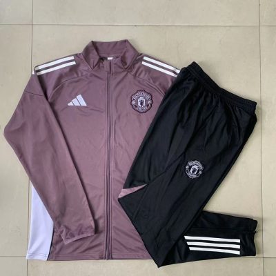 Kids Manchester United Training Kit (Jacket+Pants) Grayish Purple 2025/26