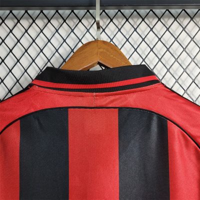 Alternative view of AC Milan Retro Soccer Jersey Home Custom Shirt 1998/00