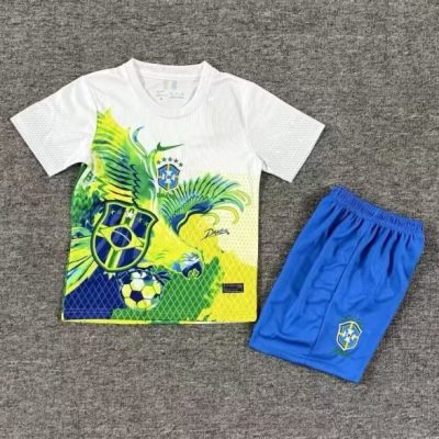Brazil Special Edition Soccer Uniform Kids Kit Jersey+Shorts 2025