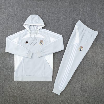 Alternative view of Real Madrid Hoodie Training Kit (Sweatshirt+Pants) Light Grey 2025/26