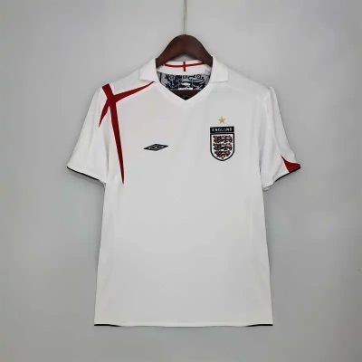 England Retro Soccer Jersey Home Custom Shirt World Cup 2006