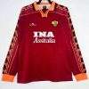 Roma Retro Soccer Jersey Home Long Sleeve Custom Shirt 1998/99