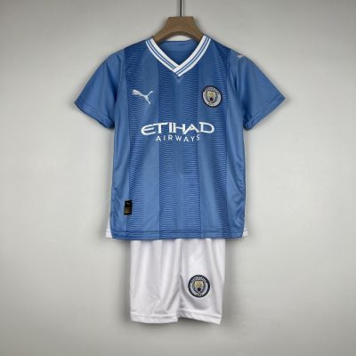 Manchester City Football Jersey Home Kids Kit Jersey+Shorts 2023/24