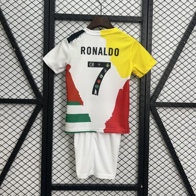 Cristiano Ronaldo Commemorative Edition Kids Kit Jersey+Shorts 2025/26 - All Club Mix