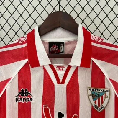 Alternative view of Athletic Club de Bilbao Retro Soccer Jersey Home Custom Shirt 1997/98