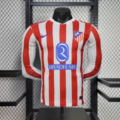 Soccer Jersey Atletico Madrid Home Long Sleeve Shirt 2025/26