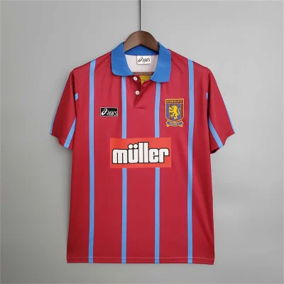 Aston Villa Retro Football Jersey Home Custom Shirt 1993-95