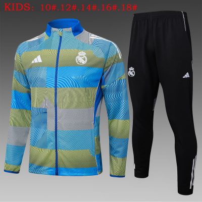 Kids Real Madrid Training Kit (Jacket+Pants) Green 2025/26