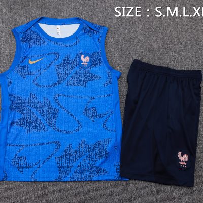 Alternative view of France Sleeveless Training Kit Blue 2025