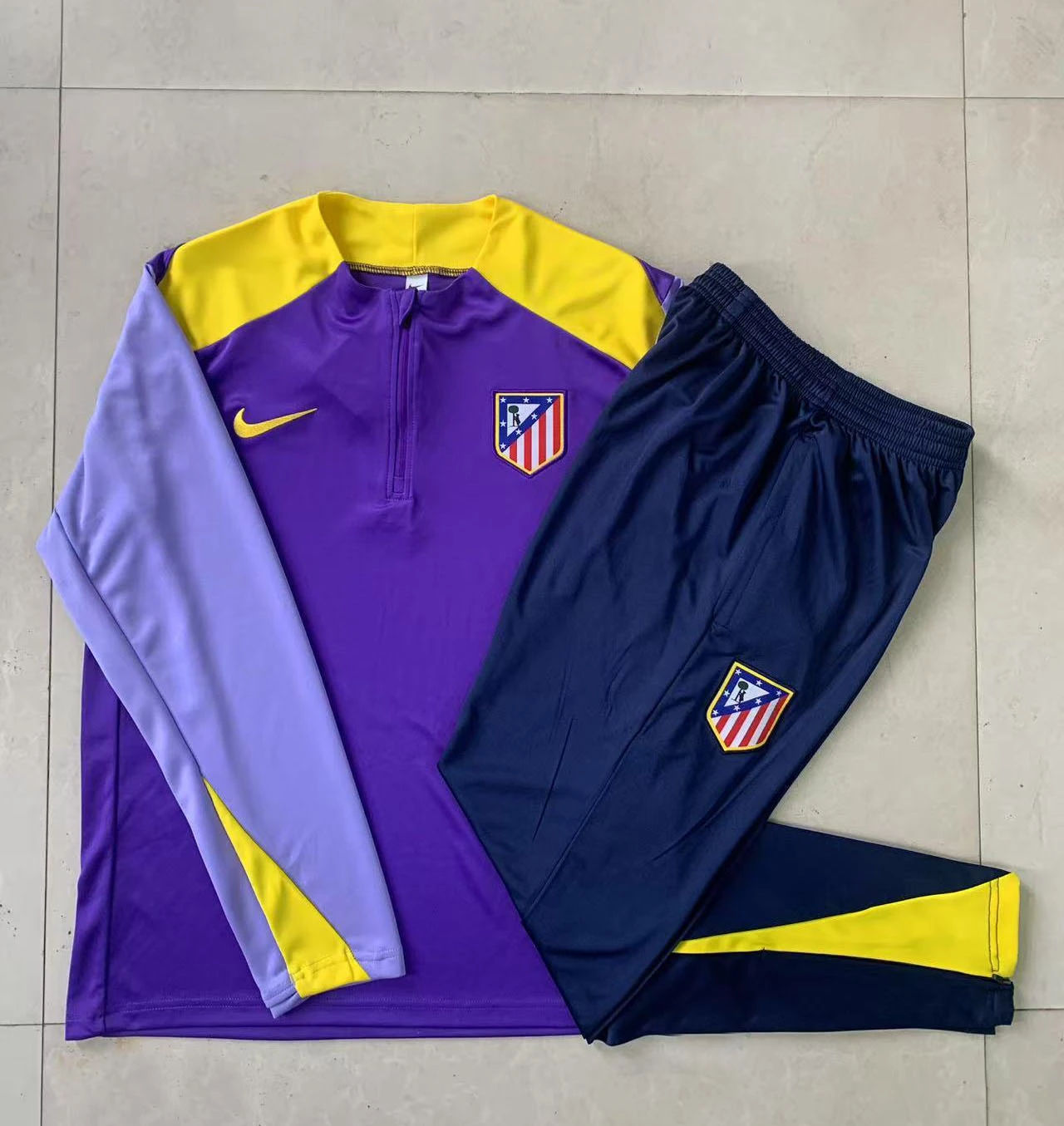 Atletico Madrid Training Kit (Sweatshirt+Pants) Purple 2025/26