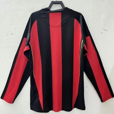 Alternative view of AC Milan Retro Soccer Jersey Home Long Sleeve Custom Shirt 2010/11