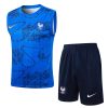 France Sleeveless Training Kit Blue 2025
