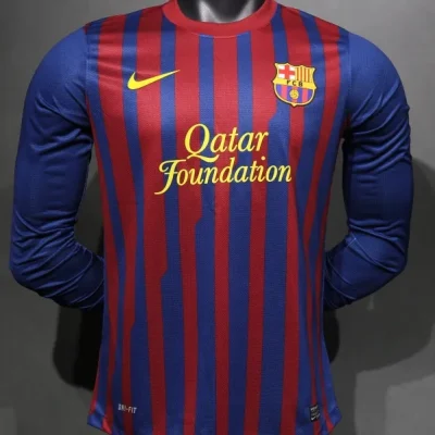 Barcelona Retro Jersey Home Long Sleeve Soccer Shirt 2011-12