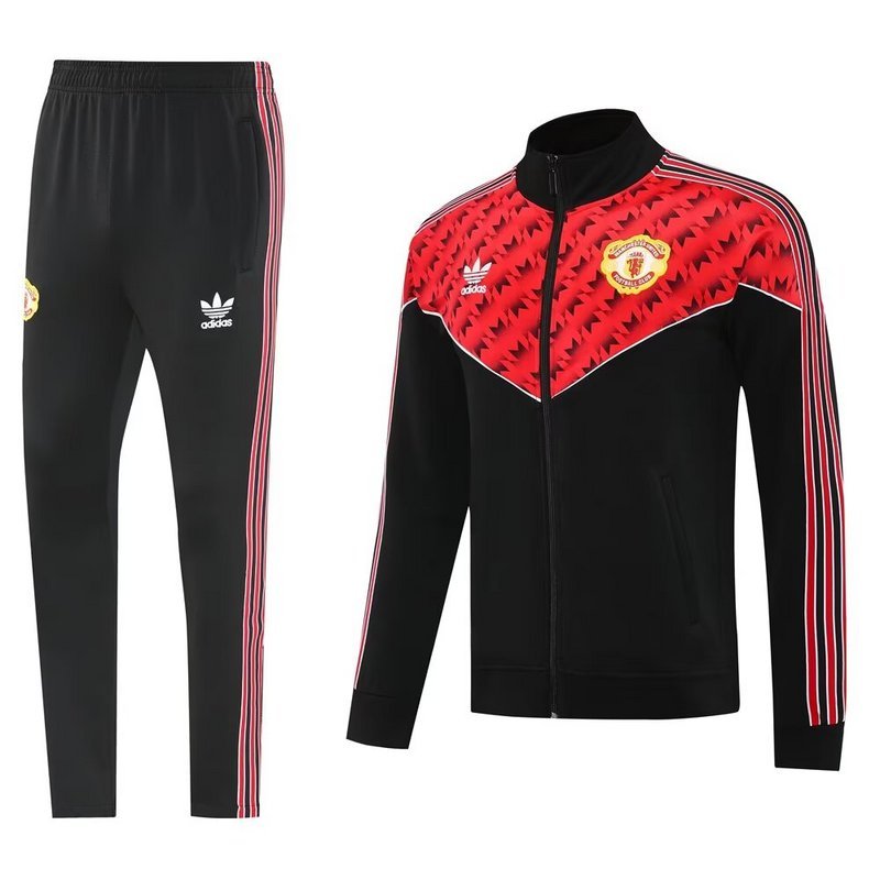 Kids Manchester United Training Kit (Jacket+Pants) Black 2025/26