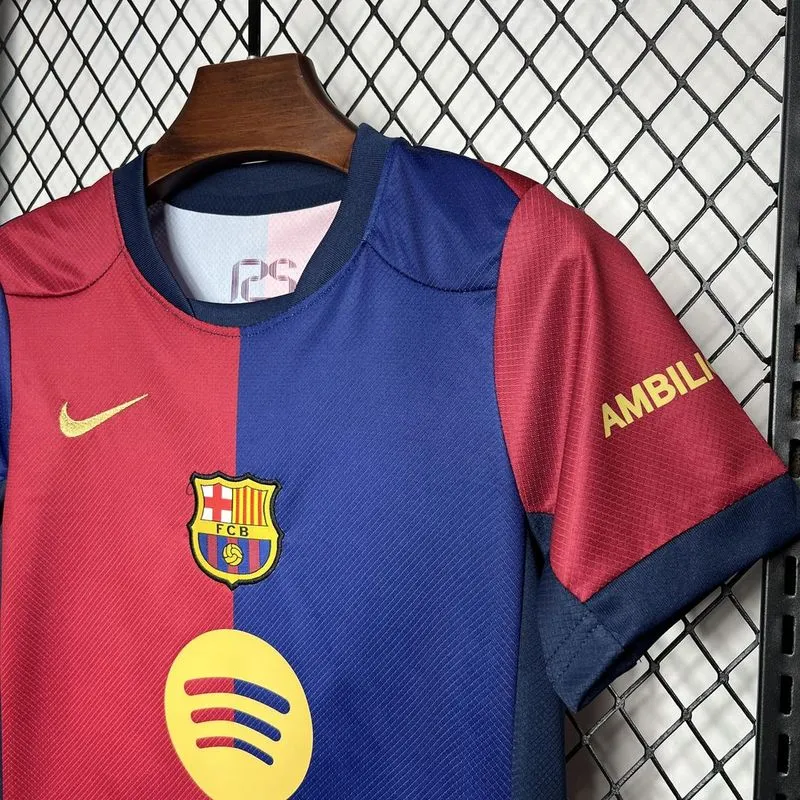 Barcelona Home Soccer Kids Kit Jersey+Shorts 2024/25 - Spotify Logo Without Text - Image 2